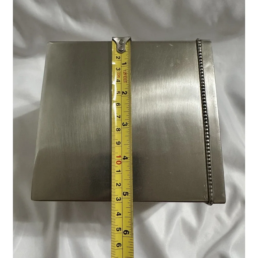 Vintage Tissue Box Stainless Steel Hollywood Regency